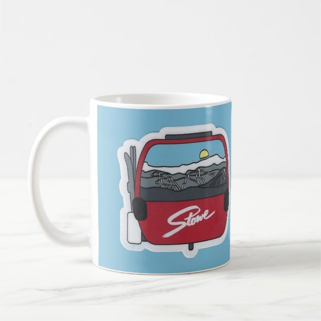 Taza De Café Stowe VT Skiing  Mug (Izquierda)