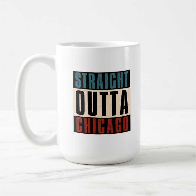 Taza De Café Straight Outta Chicago Illinois IL USA (Izquierda)
