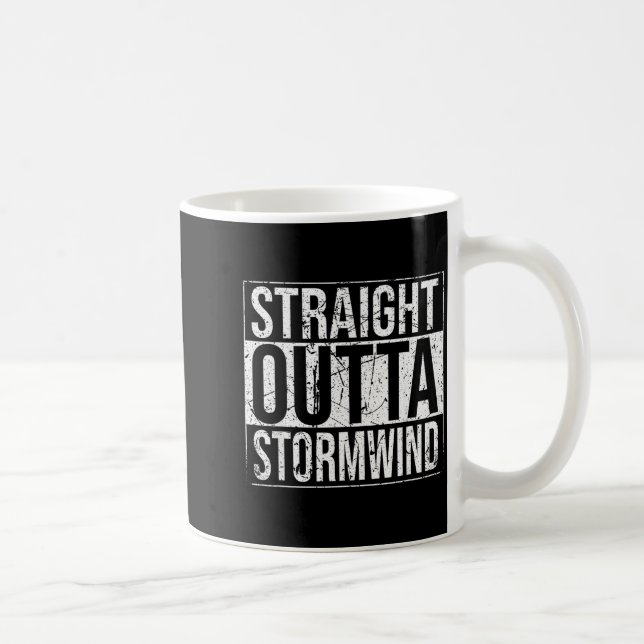 Taza De Café Straight Outta Wind Funny Wow Alliance Gamer Vinta (Derecha)