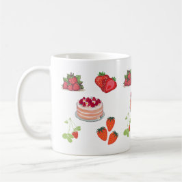 Taza De Café Strawberry Delights – Cute Illustration of Berries