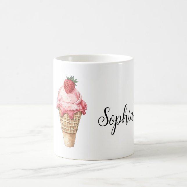 Taza De Café Strawberry Pink Ice Cream Cone (Centro)