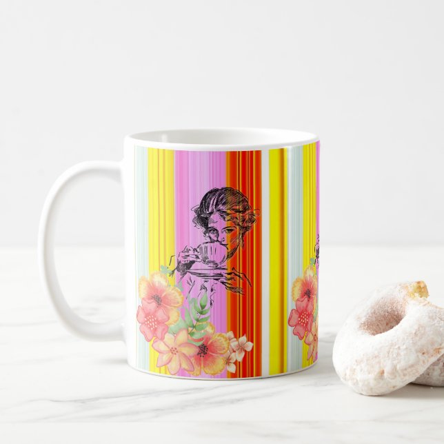 Taza De Café Stripe Victorian Mug (Con donut)