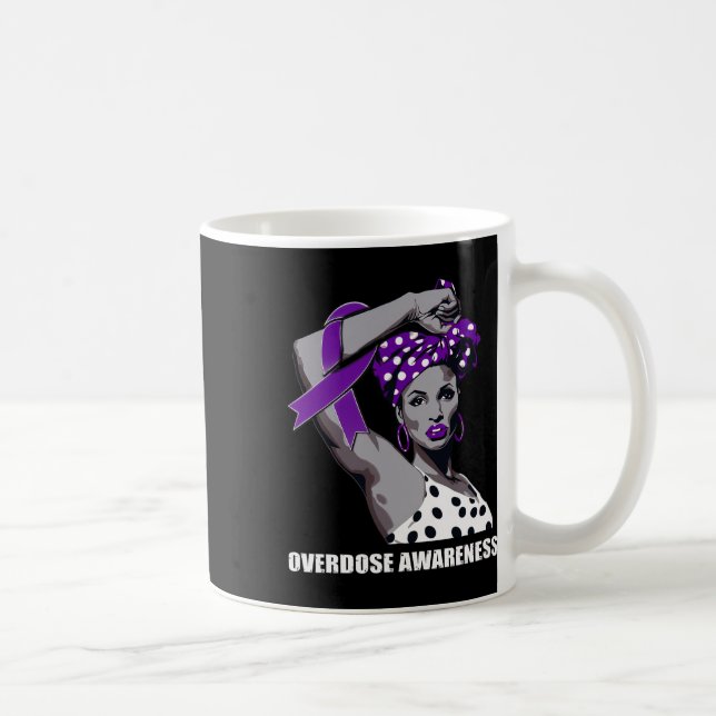 Taza De Café Strong Afro Mom Overdose Awareness  (Derecha)