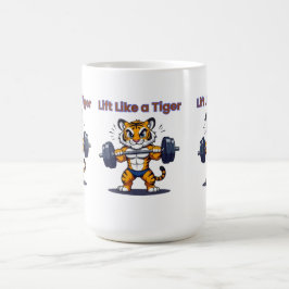 Taza De Café **Strong Tiger – Cute Tiger Lifting Weights Illust