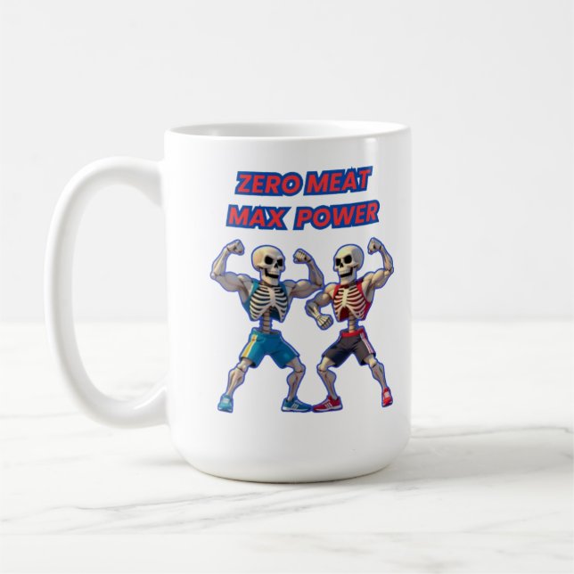 Taza De Café Strong to the Bone – Funny Skeleton Muscle Design (Izquierda)