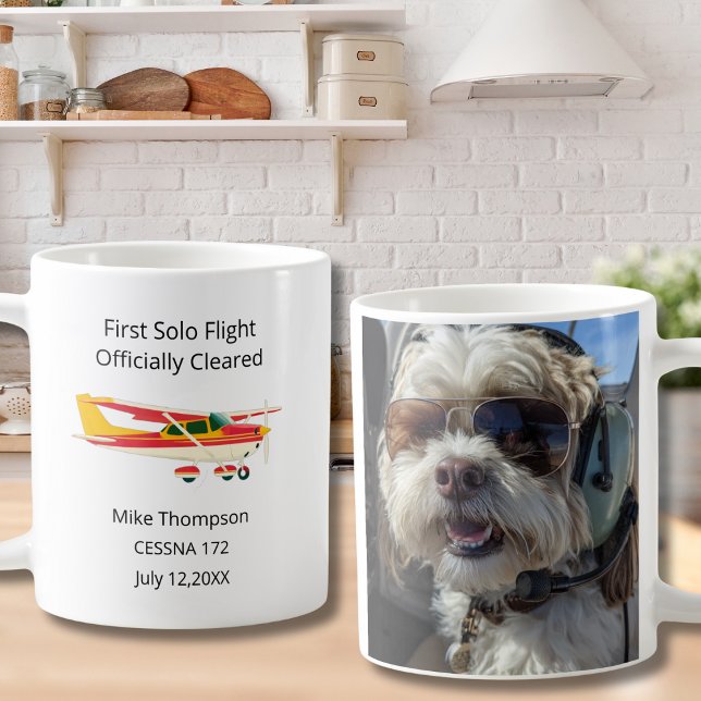 Taza De Café Student Pilot First Solo Cessna Photo Personalized (Subido por el creador)