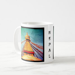 Taza De Café Stupa Boudhanath, Buddha Eyes, Katmandú, Nepal