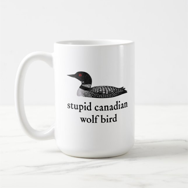 Taza De Café Stupid Canadian Wolf Bird Hockey Romance for Hocke (Izquierda)