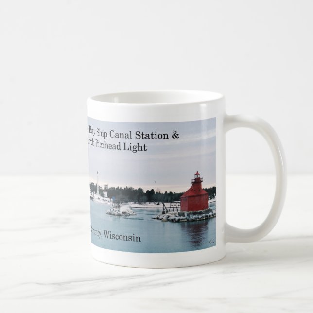 Taza De Café Sturgeon Bay Ship Canal Lights Mug (Derecha)