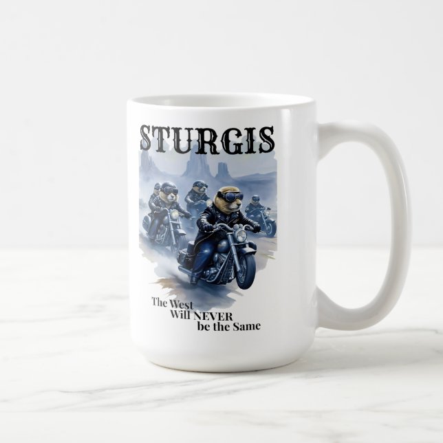 Taza De Café Sturgis Funny Prairie Biker Gang Humor Occidental (Derecha)