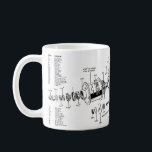 Taza De Café Sturmey-Archer Mug de tres velocidades (lista con<br><div class="desc">Esta taza presenta un dibujo técnico del Sturmey-Archer AC de alta relación, el eje de carreras de tres velocidades hacia 1948. La hermosa vista explosiva garantiza que la legendaria fiabilidad de Sturmey-Archer se debe a su experiencia de tomar café o té. Tráelo a trabajar para recordarle la vida fuera del...</div>