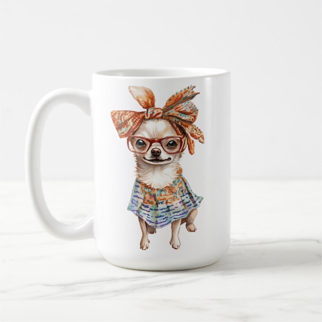 Taza De Café Stylish Chihuahua moms dogs lovers  (Izquierda)