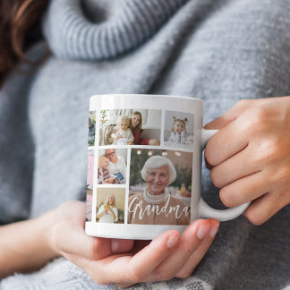 Taza De Café Stylish Grandma 15 Photo Collage