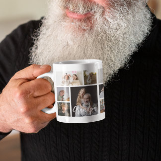 Taza De Café Stylish Grandpa 15 Photo Collage