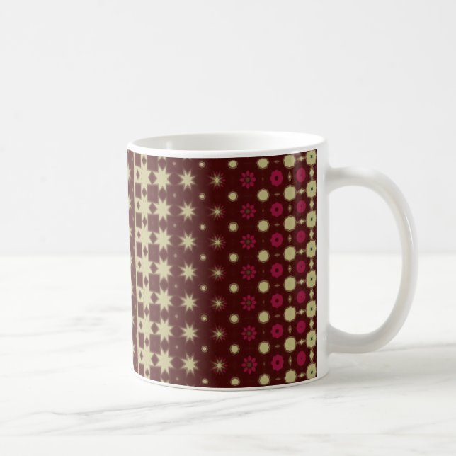 Taza De Café Stylish Maroon Geometric Coffee Mug (Derecha)