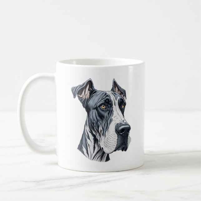 Taza De Café Stylized Great Dane Head (Izquierda)