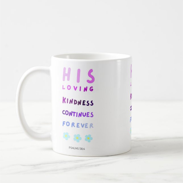 Taza De Café Su Amable Amabilidad Continúa Para Siempre, Jesús (Izquierda)