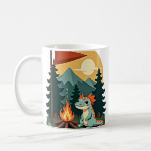Taza De Café Su aventura de camping con ajolote en la naturalez