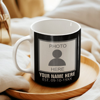 Taza De Café Su foto aquí Nombre y edad