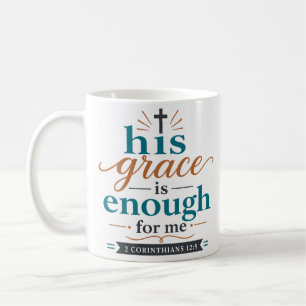 Taza De Café Su gracia es suficiente para mí cita de las escrit
