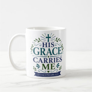 Taza De Café Su gracia me lleva cita de las Escrituras diarias