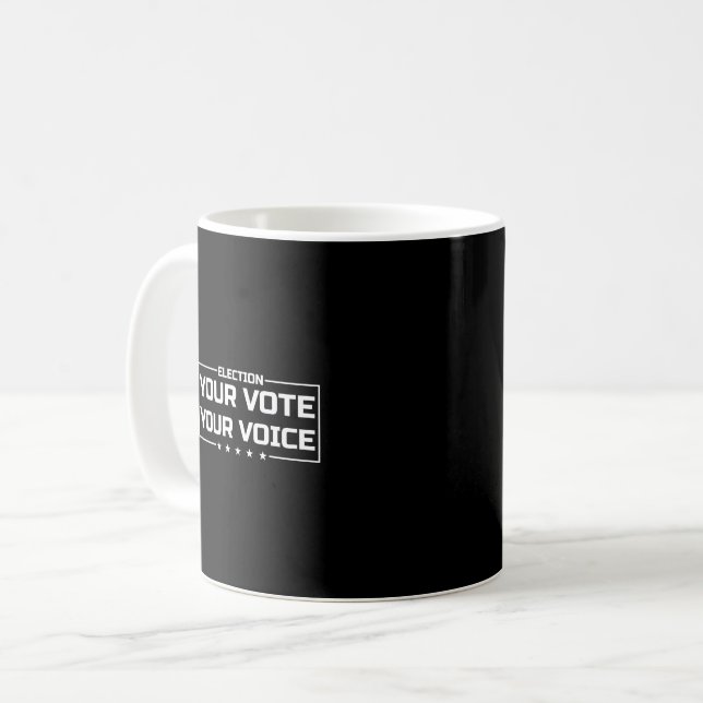 Taza De Café Su letra blanca Vota tu voz (Anverso izquierdo)