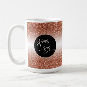 Taza De Café Su logotipo corporativo, cobre y ombre blanco