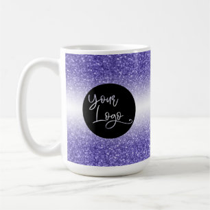 Taza De Café Su logotipo corporativo Purpurina Purpura y Ombre