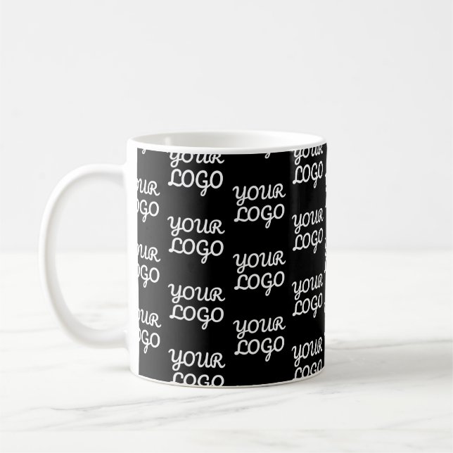 Taza De Café Su logotipo | Modelo de logotipo repetido simple (Izquierda)