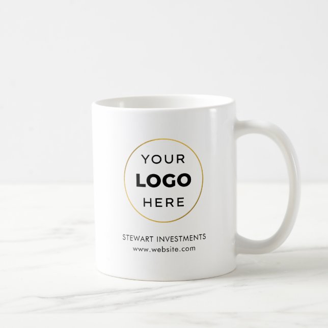 Taza De Café Su Logotipo Personalizado Empresa Blanco (Derecha)