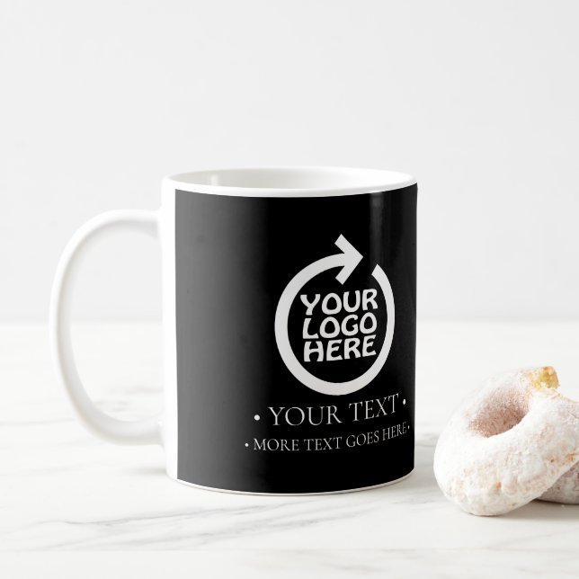 Taza De Café Su logotipo profesional personalizado (Con donut)
