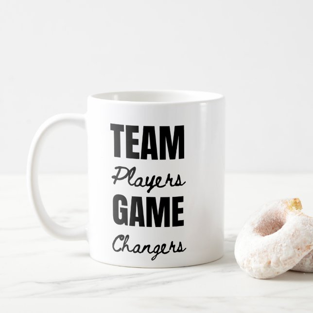 Taza De Café Su logotipo Team Player Regalo profesional Inspira (Con donut)