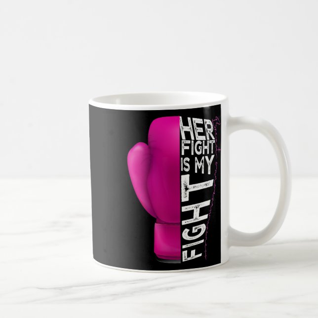 Taza De Café Su lucha contra el cáncer es mi guante de boxeo ro (Derecha)