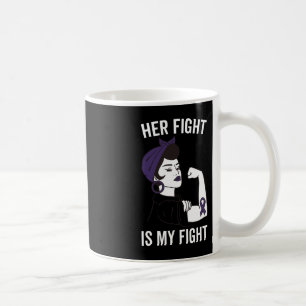 Taza De Café Su Lucha Es Mi Lucha Epilepsia Conciencia Púrpura 