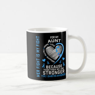 Taza De Café Su Lucha Es Mi Tía De Lucha Con Diabetes Tipo 1 Sh