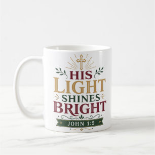Taza De Café Su Luz Brilla Fuerte Cita de Escritura Matutina