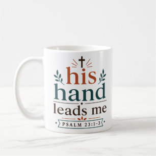 Taza De Café Su mano me guía cita de la Biblia
