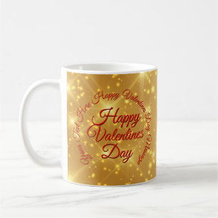 Taza De Café Su mensaje de Día de San Valentín de oro de TEXTO