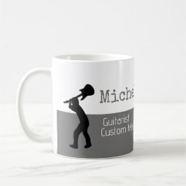 Taza De Café su mitad gris y mitad blanca profesional (guitarri