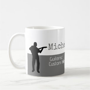 Taza De Café su mitad gris y mitad blanca profesional (guitarri