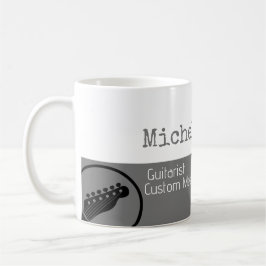 Taza De Café su mitad gris y mitad blanca profesional (guitarri