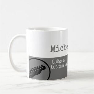 Taza De Café su mitad gris y mitad blanca profesional (guitarri