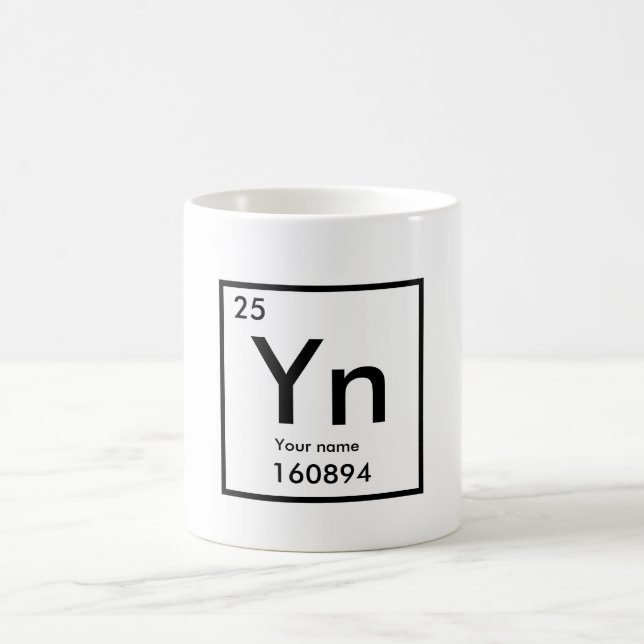 Taza De Café Su nombre como elemento químico (Centro)
