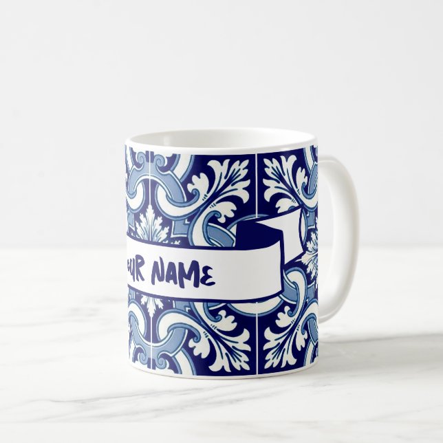 Taza De Café Su nombre es azulejo portugués (Anverso derecho)