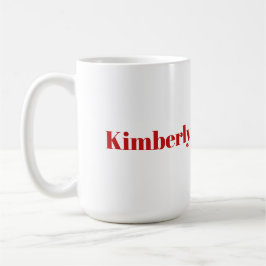 Taza De Café Su nombre, letra roja, café mug