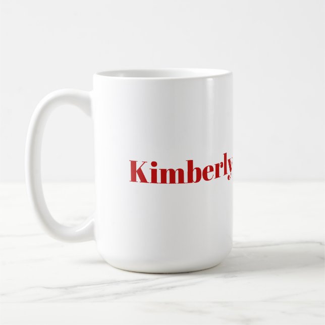 Taza De Café Su nombre, letra roja, café mug (Izquierda)