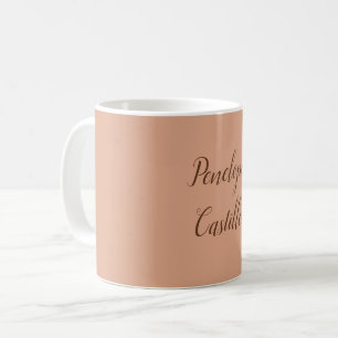 Taza De Café Su Nombre Moderno Color sencillo y sencillo de tum