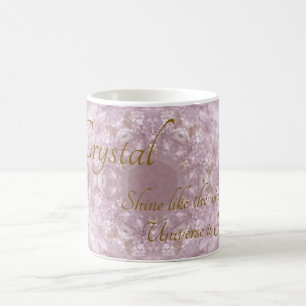Taza De Café Su Nombre Personalizado Crystal Rosa Quartz