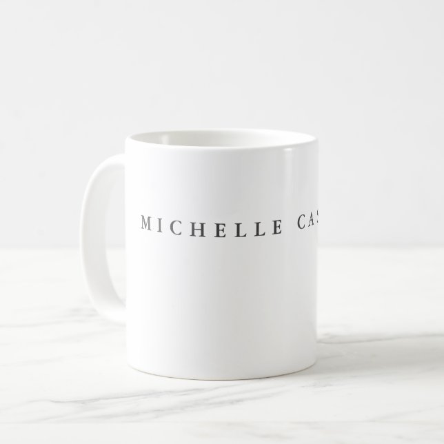 Taza De Café Su nombre profesional Minimalista moderno (Anverso izquierdo)