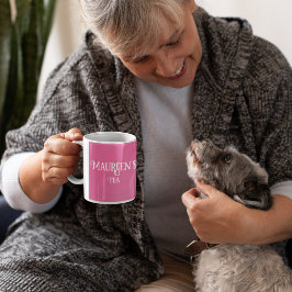 Taza De Café Su nombre Té rosado o tazón de café